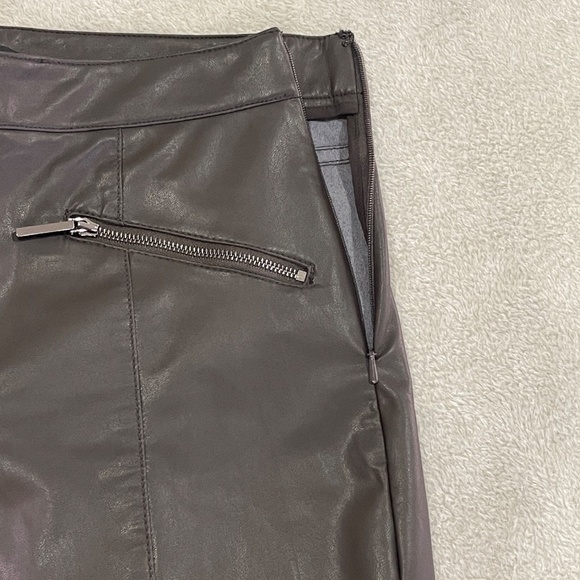 Brown Faux Leather Bootcut Pants - Picture 7 of 16